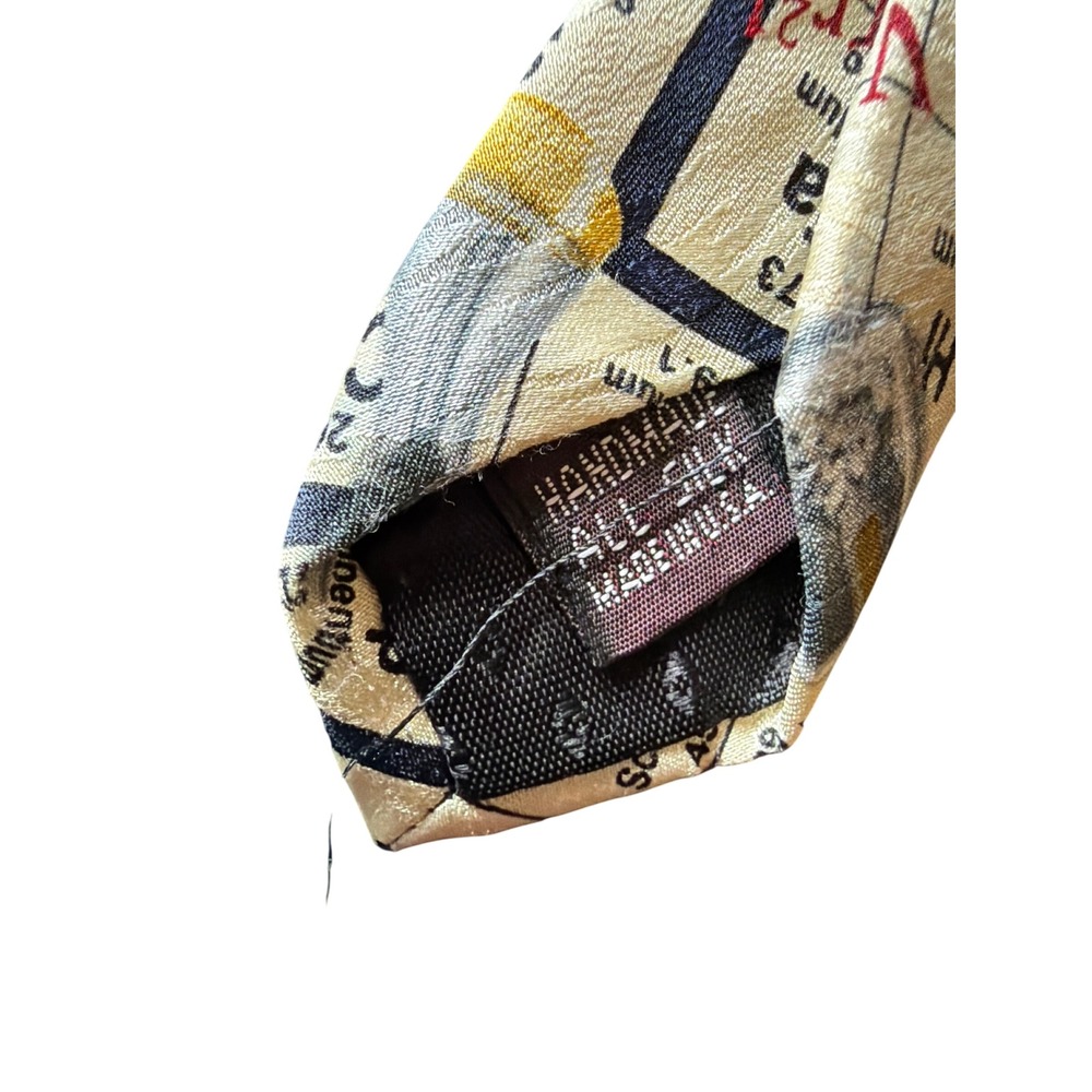 Museum Artifacts Necktie Cream Periodic Table Science Chemistry Silk Handmade - Picture 4 of 4